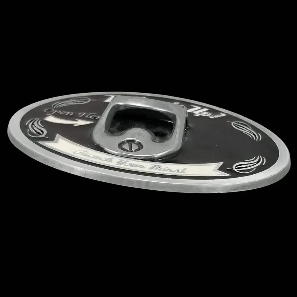 Belt Buckle Bottle Opener Bottom's Up Quench Your Thirst Novelty Beer‎ Drinking